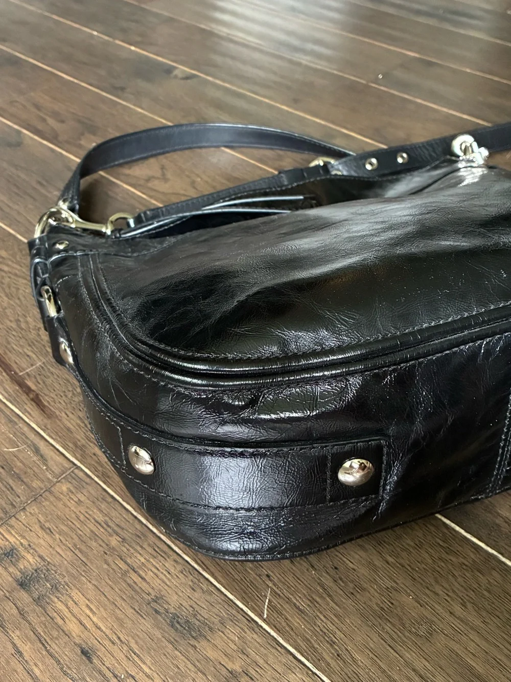 Coach Zoe Crinkle Patent Leather Convertible Hobo Bag, 15478, Y2K